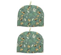 DEARMAMY 2 pièces Housse de Protection pour Théière Doublure Isolante Imprimée Cosy Élégant Anti-poussière Couverture Thermique Pratique pour Cuisine Maintien Chaleur et Style Décoratif