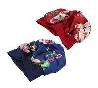 DEARMAMY 2 Pièces Imitation Sica Scarf Dormir Turban Bouclé Bonnets De Cheveux Pour Femmes Qui Dorment Envelopper Couverture Chapeau Endormi Bonnet De Couchage Élastique Capuchon De