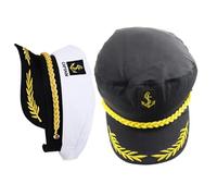 DEARMAMY 2 Pièces marin ponton chapeaux capitaines mer surf chapeau chapeau melon Chapeau durable chapeau de pour femme tenue de yacht femmes coton polyester
