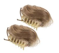 DEARMAMY 2 pièces Mini Pince à Griffes Chignon Synthétique Naturel Extension Postiche Chignon Décoiffé pour Femmes Accessoire Mariage Facile à Clipser