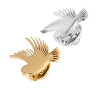 DEARMAMY 2 Pièces Modern Dove Brooch Pins For Men S Suits Coat Pin Peace Symbol Animal Lapel Badge Wedding Groom Accessories Stainless Steel