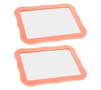 DEARMAMY 2 Pièces Petit Miroir Magnétique Décoratif Rose, Forme Festonnée