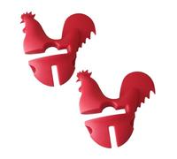 DEARMAMY 2 pièces Pince Silicone Coq pour Couvercle de Casserole Anti-déversement Facile à Utiliser Protège Cuisine Lot