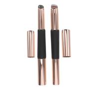 DEARMAMY 2 pièces Pinceau Silicone Double-embout avec Capuchon Brosse et Anti- Ajustable Mini Brosse Maquillage Portable pour Correcteur Voyage et Usage Quotidien Lot