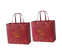 DEARMAMY 2 Pièces Sacs de Noël Papier Gildé Lot de Pochettes Vintage Festives pour Garçon Fille et Pratique pour et Petits
