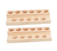 DEARMAMY 2 pièces Support Huile Essentielle Bois Massif Étagère de Rangement Pratique pour Bouteilles Huiles Essentielles Casier Compact pour Organiser et Exposer Texture Fine pour Bureau