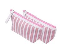 DEARMAMY 2 Pièces Trousse De Toilette Cosmétique Se Maquiller Voyage Bande Trousse De Maquillage Esthétique Articles De Toilette Compartiment Polyester Rose