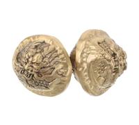 DEARMAMY 2 Pièces Walnut Sculpture Hand Massage Balls Solid Brass Elderly Finger Exercisers For Hand Mobility And Joint Flexibility Practical Fitness Handballs For Seniors