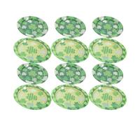 DEARMAMY 20 Pièces Assiette Jetable Trèfle Saint Patrick, Papier Vert | Vaisselle de Fête pour Rassemblement, Forme Originale, Lot de Deux Tailles, Usage Desserts et Apéritifs