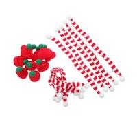 DEARMAMY 20 Pièces Mini Knit Hats and Christmas Scarf Sets pour Loisirs Créatifs Petits Bonnets Tricotés et Écharpes Laine Douce pour Décorations de Poupées Sapin et Bouteilles de Noël