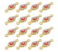 DEARMAMY 20 Pièces Pendentifs Bijoux DIY Œil Maléfique en Alliage | Breloques pour Bracelets, Trous aux Deux Extrémités, Couleur Vive, Ne Se Déforme Pas Facilement