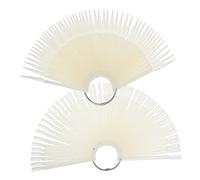 DEARMAMY 200pièces Capsules Pour Ongles Éventail Avec Anneaux Métalliques Bâtonnets Pour Nail Art Présentoirs à Ongles Pour Débutants Et Professionnels