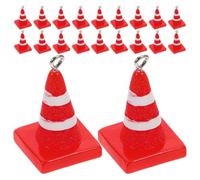 DEARMAMY 20pcs Pendentifs Cônes de Signalisation en Résine Rouge, Accessoires Adorables et Résistants pour Boucles D'oreilles, Colliers et Fêtes de Chantier