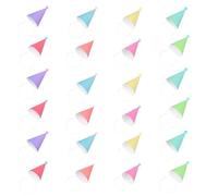 DEARMAMY 24 Pièces Chapeaux de Fête en Papier D’anniversaire Colorés | Pompons Apparents, Structure Stable et Légère, pour Anniversaire et Activités de Classe