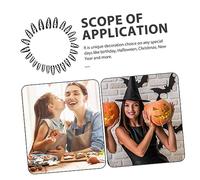 DEARMAMY 24 Pièces Faux Ongles Colle Gothique Motif Halloween Faux Ongles à Coller Originale et Facile à Poser