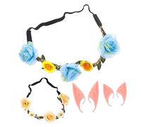 DEARMAMY 2ensembles Serre-tête Fleuri Avec Oreilles Accessoires Pour Cheveux Femme Pour Cosplay Et Fêtes