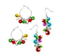 DEARMAMY 2paires Boucles Oreilles Pendantes Clochettes De Noël Colorées Bijoux Fantaisie Pour Femmes Et Filles Design Créatif Et Festif Style Aléatoire Lot