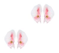 DEARMAMY 2paires Pinces à Cheveux Oreilles De Chat Avec Cloche Accessoire De Cosplay Adorable Pour Fête Et Halloween