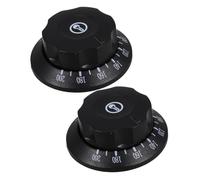 DEARMAMY 2pcs Boutons de Thermostat Universels en Plastique Noir pour Brûleur à Gaz et Gril, Contrôle Température 60-200 ℃, Accessoires Réutilisables pour Appareils Ménagers