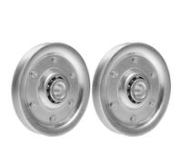 DEARMAMY 2pcs Poulie de Porte de Garage Robuste Roue de Porte de Garage en Métal Argenté Capacité de Charge 200 Lb Revêtement Résistant aux Intempéries de Sectionnelles Suspendues