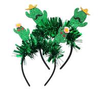DEARMAMY 2pièces Accessoires De Cheveux Décoratifs Cactus Serre-tête Pour Couples Idées De Décoration Pour Photos Vert