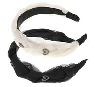 DEARMAMY 2pièces Bandeaux Larges Noués pour Femmes Élastiques Antidérapants Accessoires pour Cheveux pour Quotidien Fêtes