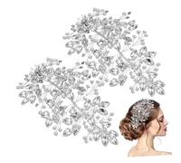 DEARMAMY 2pièces Couronne De Cheveux Rhinocéros Éblouissante Pour Mariée Accessoire De Coiffure Élégant Bijoux De Mariage Mariée Argenté