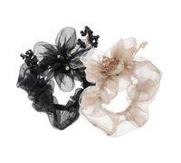 DEARMAMY 2pièces Élastiques à Cheveux Pour Femmes Accessoires Organza Supports à Chignon Élastiques Pour Filles Bandeaux Légers Et Durables