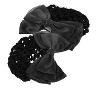 DEARMAMY 2pièces Filet Chignon Avec Nœud Élégant Pour Femmes Accessoires Coiffure Professionnels Pour Infirmières Hôtesses Et Danseuses Maintien Confortable Et Esthétique