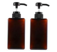DEARMAMY 2pièces Flacon Pompe Distributeur de Flacon de Lotion Vide pour Lotions Shampoings et Savons Liquides Lot de Marron