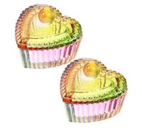 DEARMAMY 2pièces Godet Verre Pour Monomère Acrylique Lot Couvercle Accessoire De Manucure Professionnel Pour Ongles