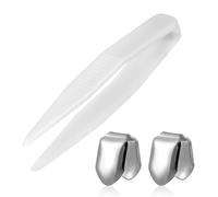 DEARMAMY 2pièces Grillz Plaqué Or Dents Hip-hop Brillantes Décoration Argentée Lot pour Accessoires