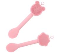 DEARMAMY 2pièces Lot De Pinceaux Applicateurs De Masque Facial à Double Extrémité Gommage Pour Visage Forme Mignonne