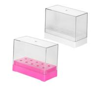 DEARMAMY 2Pièces Nail Drill Bits Organizer Box Stylish Storage Case For Manicure Tools Material For Nail Art Training And Practice