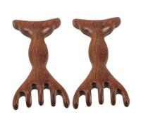 DEARMAMY 2pièces Peigne de Massage Bois à Dents Larges Double Extrémité pour Chevelu et Gua Sha Outil de Massage Léger et Portable