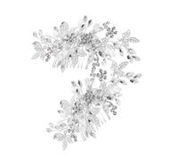 DEARMAMY 2Pièces Peignes Pour Accessoires De Mariage Scintillants Élégants Pour Demoiselle Honneur