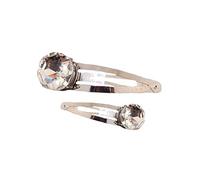 DEARMAMY 2pièces Pince à Cheveux Strass Épingle Élégante Lot de Pinces Cheveux Colorées Ornées Frange Barrette Épingle Blanches