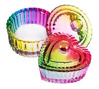 DEARMAMY 2pièces Plats à Chiche Verre Avec Couvercles Lot Pour Mélanger Vernis Ou Ranger Décorations Pour Ongles