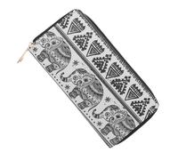 DEARMAMY 2pièces Portefeuille PU pour Femmes Style Éléphant Pochette Zippée avec Plusieurs Compartiments Accessoire De Voyage Pratique