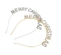 DEARMAMY 2pièces Serre-tête à Strass Joyeux Noël avec Lettres Accessoires de Cheveux Délicats pour Fête Couvre-chefs de Noël Décoratifs