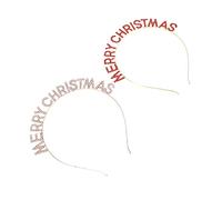 DEARMAMY 2pièces Serre-tête Décoré de Noël avec Strass et Lettres Joyeux Noël Accessoires de Cheveux Festifs et Élégants pour Fête