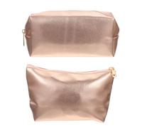 DEARMAMY 2pièces Trousse De Toilette Dorée PVC Sac De Maquillage Portable Léger Et Pochette De Voyage Pratique avec Fermeture Éclair Rangement Cosmétique Polyvalent pour Camping Et Activité