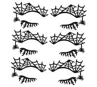 DEARMAMY 3 Autocollants de Maquillage Temporaire pour Yeux Autocollants Dentelle Noire pour Maquillage et Halloween pour Fêtes et Cosplay