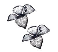 DEARMAMY 3 Paires Boucle De Chaussure Fleur Épingles Décorations Lacet Talons Bout Fermé Pince à Bijoux Pour Chaussures Coussinets Métatarsiens Charmes De Chaussures Fil De Cuivre Black