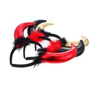 DEARMAMY 3 Pièces bandeau corne du diable casque de corne pour le carnaval Bandeau d'Halloween bandeau halloween costume halloween coiffe de corne créative diable cosplay cheveux cerceau