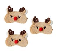 DEARMAMY 3 Pièces bandeau de wapiti Masque pour yeux pour dormir masque de sommeil des lunettes de cache-oeil dormir yeux bandés Café