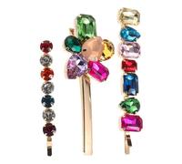 DEARMAMY 3 pièces Barrettes Élégantes pour Femmes Petites Pinces à Cheveux Fleurs Colorées avec Durables Accessoires Résistants Décoloration pour Usage Quotidien et Fêtes