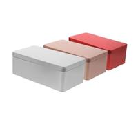 DEARMAMY 3 pièces Boîte de Rangement Rectangulaire Tôle pour Bureau et Maison de Boîtes Métalliques Portables pour Thé Bonbons Perles et Accessoires et Élégante