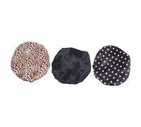 DEARMAMY 3 Pièces Bonnet de Garçon Fille Satin Chapeaux de Bain Doux et Confortables pour Filles Léopard