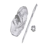 DEARMAMY 3 Pièces Bonnet Turban Trois Pièces Soie Chapeau De Cheveux Bouclés Dormir Nuit Bonnets Élastiques à Nouer Bandeau Capot Endormi Cheveux Endormis Cheveux De Sommeil Satin Silver